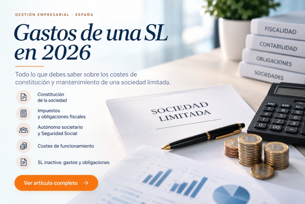 Gastos de una SL en 2026: cuánto cuesta mantener una sociedad limitada